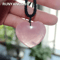 Rose Quartz Heart Crystal Pendant Necklace Natural Pink Healing Stone Love Jewelry 0