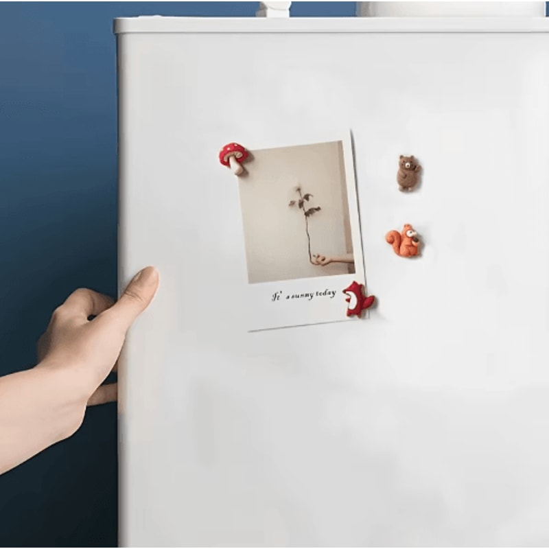 8Piece Fox Hedgehog Animal Refrigerator Magnets Cute Resin Fridge Decor Gift Set 2