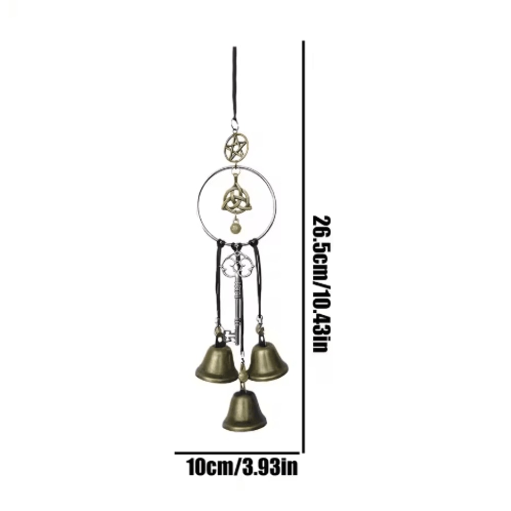 Vintage Witch Bells For Door Decorative Wind Chime Ornament For Halloween Fall 1