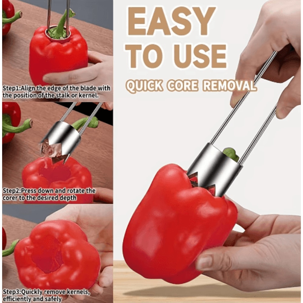 Stainless Steel Apple Corer Tool Set Easy Fruit Vegetable Core Remover 13pcs 2