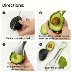 2-in-1 stainless steel avocado slicer multi function fruit cutter and peeler tool