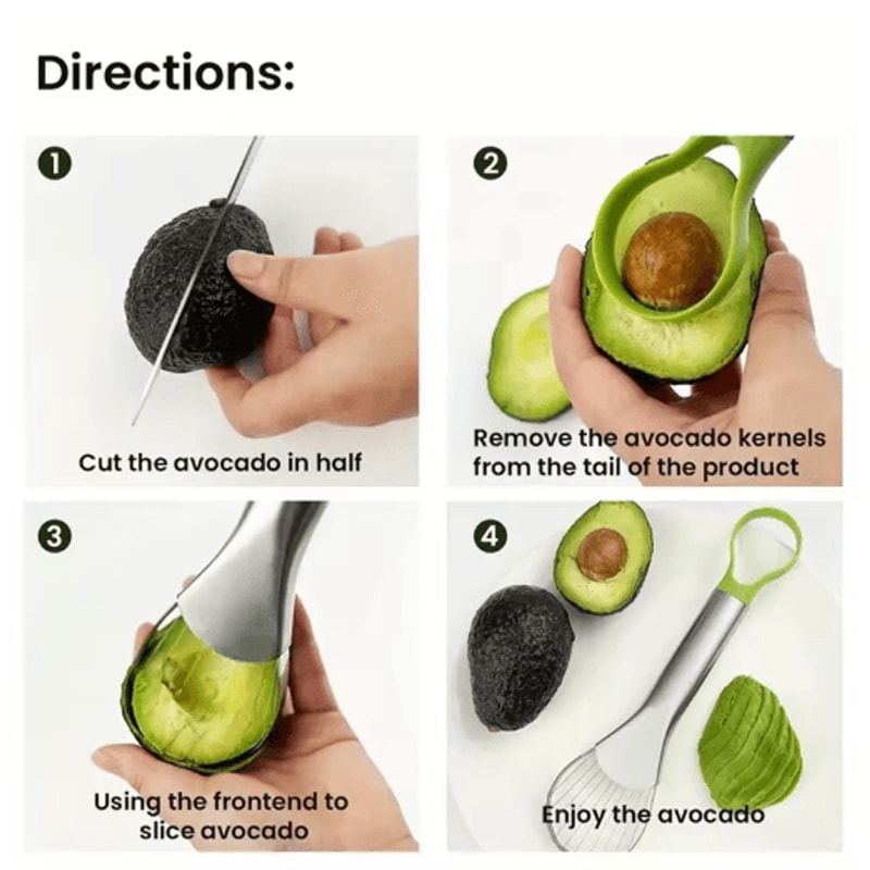 2in1 Stainless Steel Avocado Slicer Multi Function Fruit Cutter And Peeler Tool 0