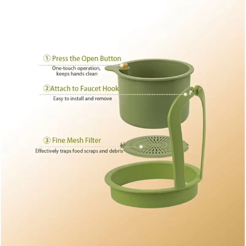 PressType Drain Basket Multi Functional Sink Strainer Organizer For Kitchen And Bathroom 7