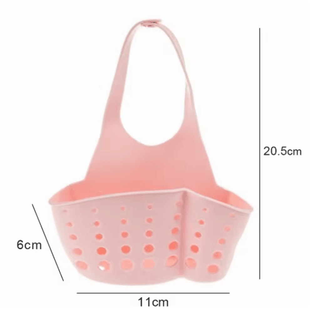 Adjustable Kitchen Sink Organizer With Hanging Drain Basket 1