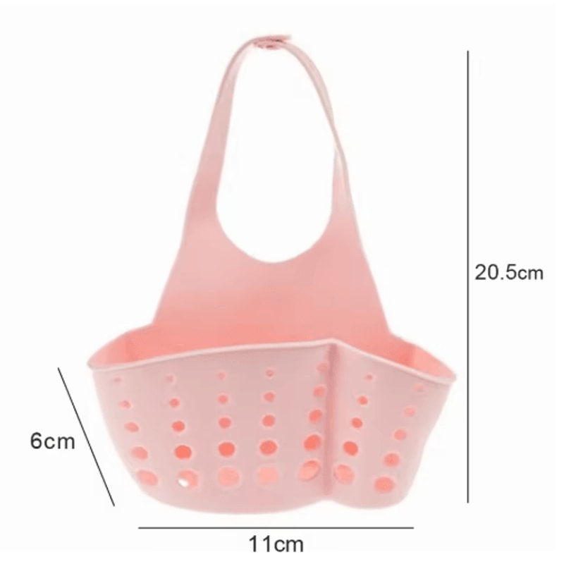 Adjustable Kitchen Sink Organizer With Hanging Drain Basket 1