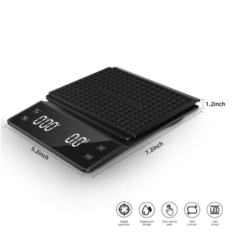 Precision Digital Coffee Scale With Timer For Espresso And Pour Over Brewing 3