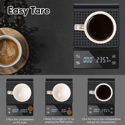 precision digital coffee scale with timer for espresso and pour over brewing