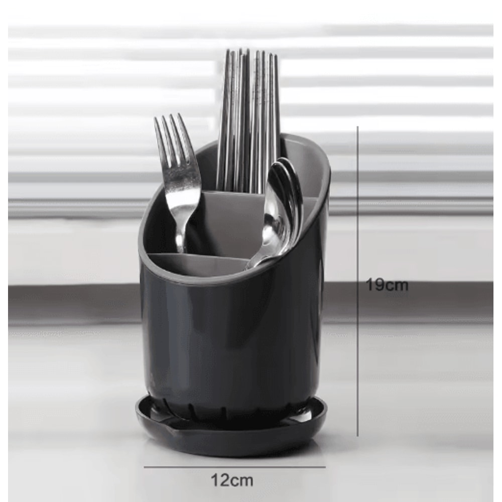 Kitchen Chopstick Holder With Drain Plate And Utensil Storage Rack 2