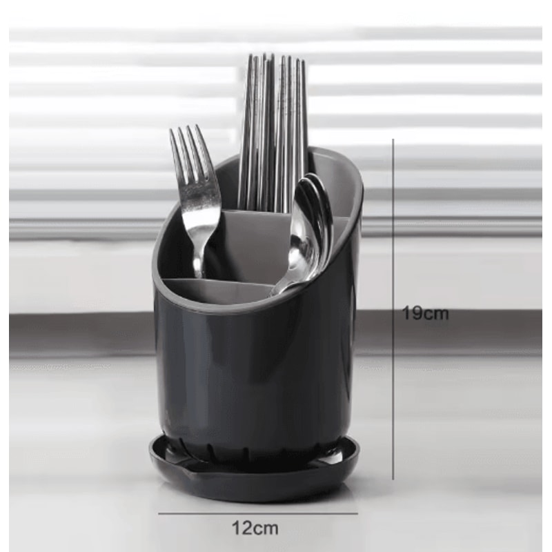 Kitchen Chopstick Holder With Drain Plate And Utensil Storage Rack 2