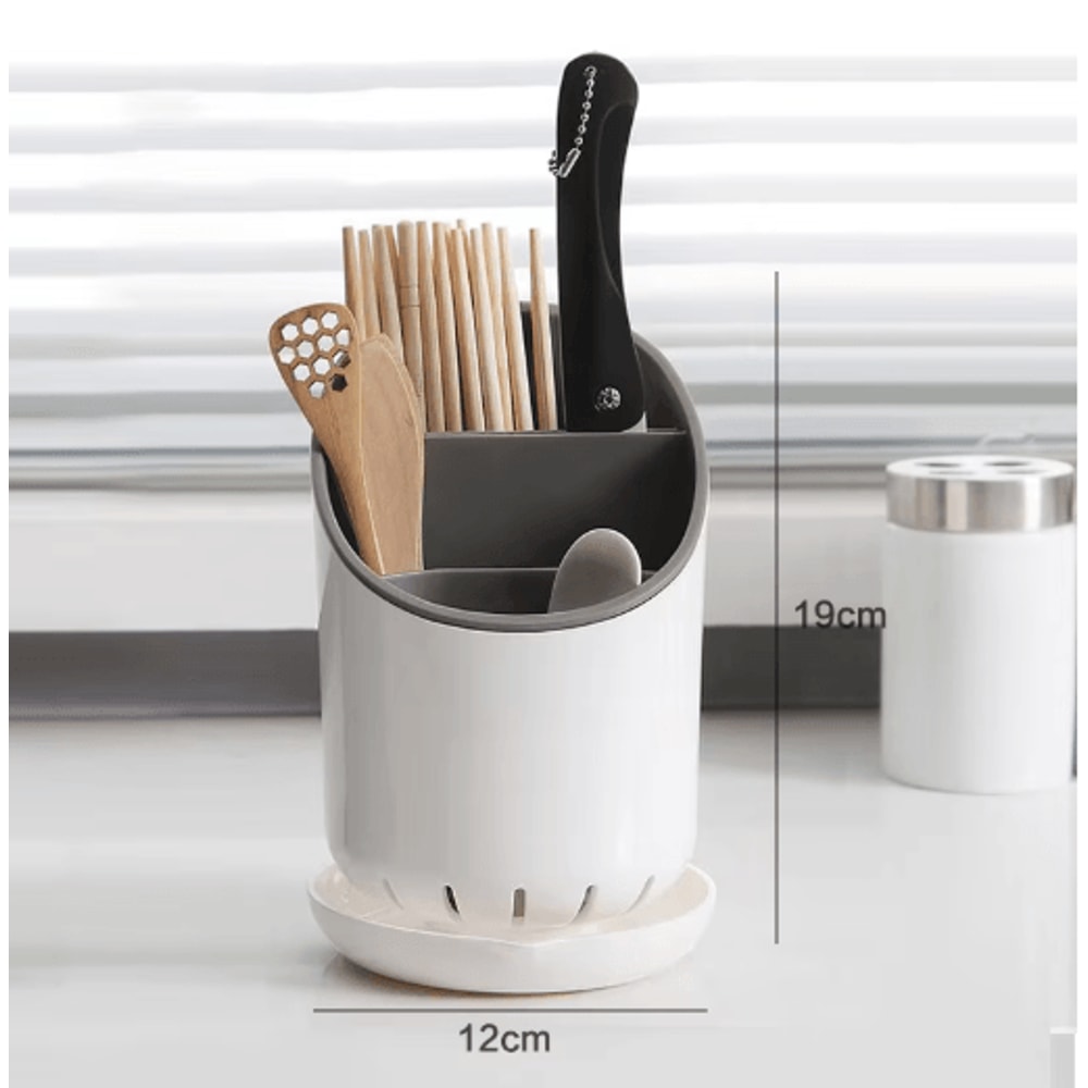 Kitchen Chopstick Holder With Drain Plate And Utensil Storage Rack 7
