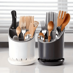 kitchen chopstick holder with drain plate and utensil storage rack