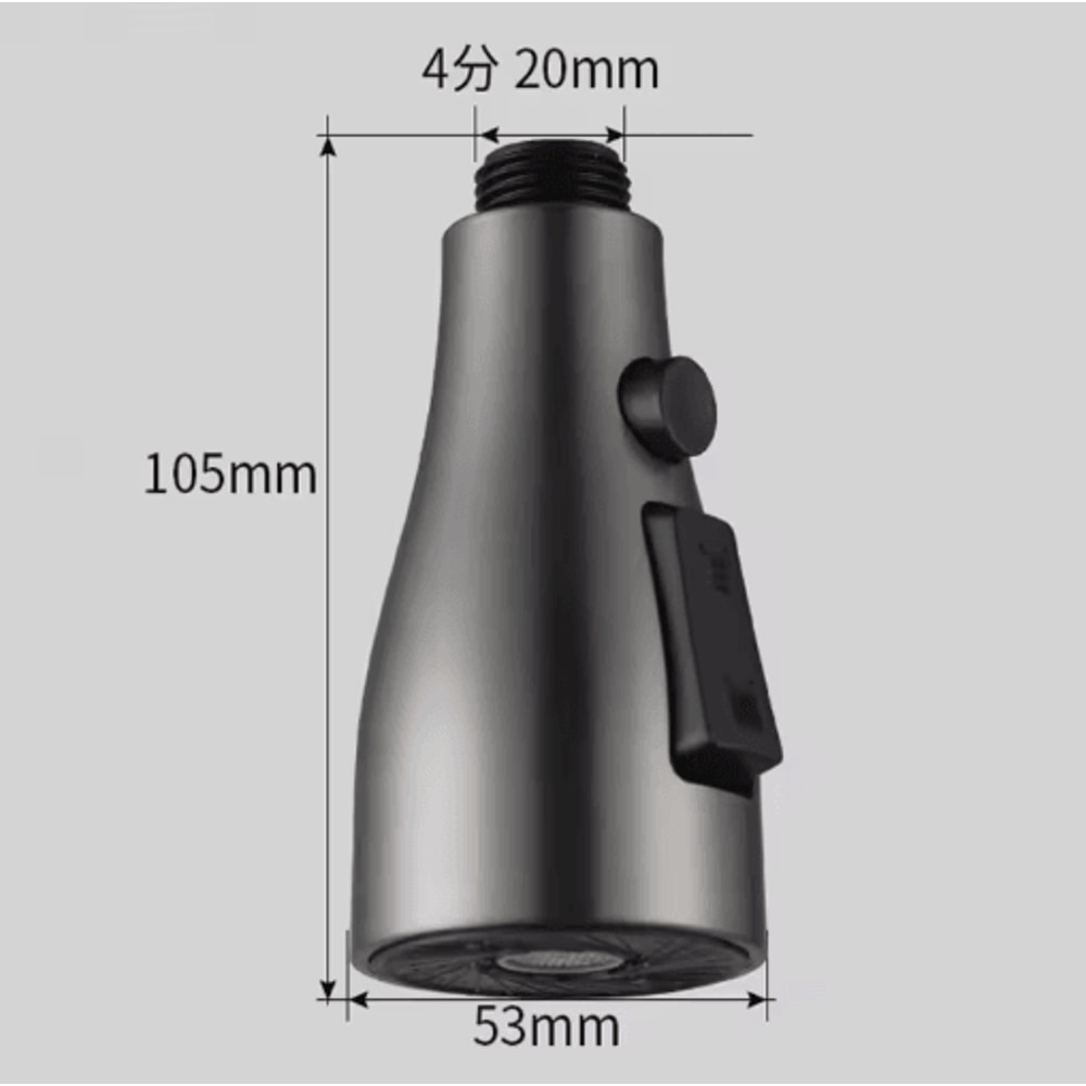 3 Mode Kitchen Faucet Sprayer Head Replacement With 1 To 2 Inch Connector 2