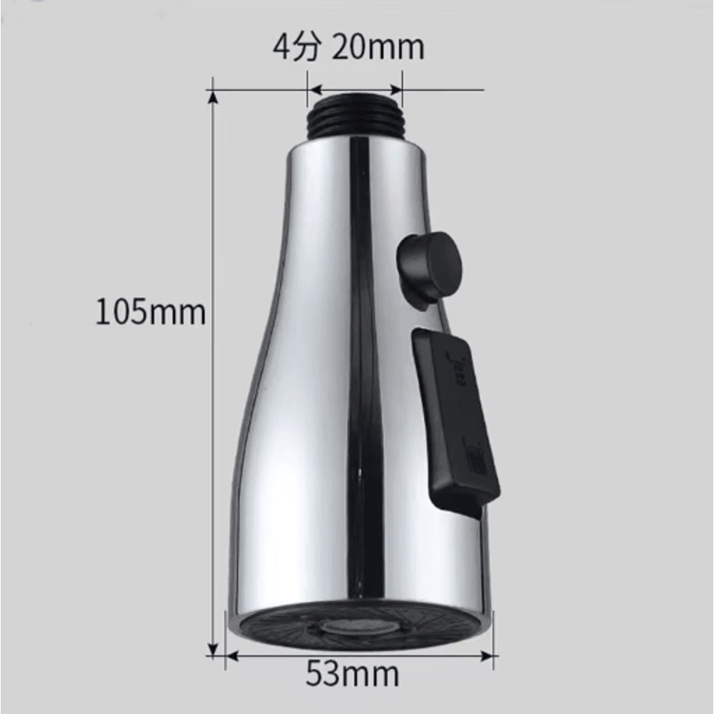 3 Mode Kitchen Faucet Sprayer Head Replacement With 1 To 2 Inch Connector 5