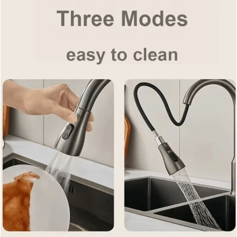 3 Mode Kitchen Faucet Sprayer Head Replacement With 1 To 2 Inch Connector 0