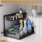 2 Tier Under Sink Organizer With Sliding Pull Out Cabinet Drawers 9
