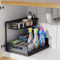 2 Tier Under Sink Organizer With Sliding Pull Out Cabinet Drawers 10