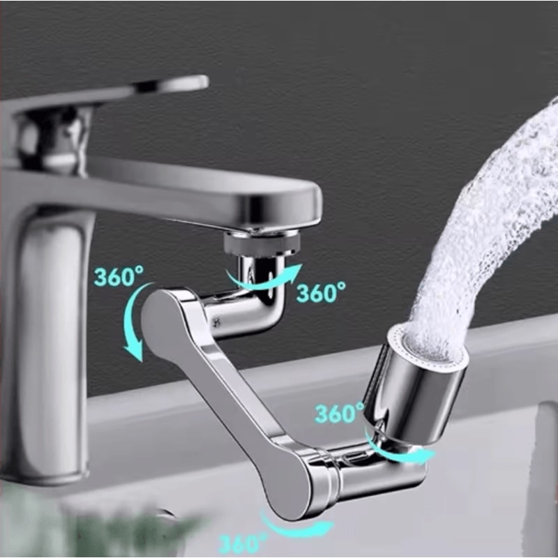 Stainless Steel Robotic Arm Faucet Aerator With 1080 Degree Swivel 3