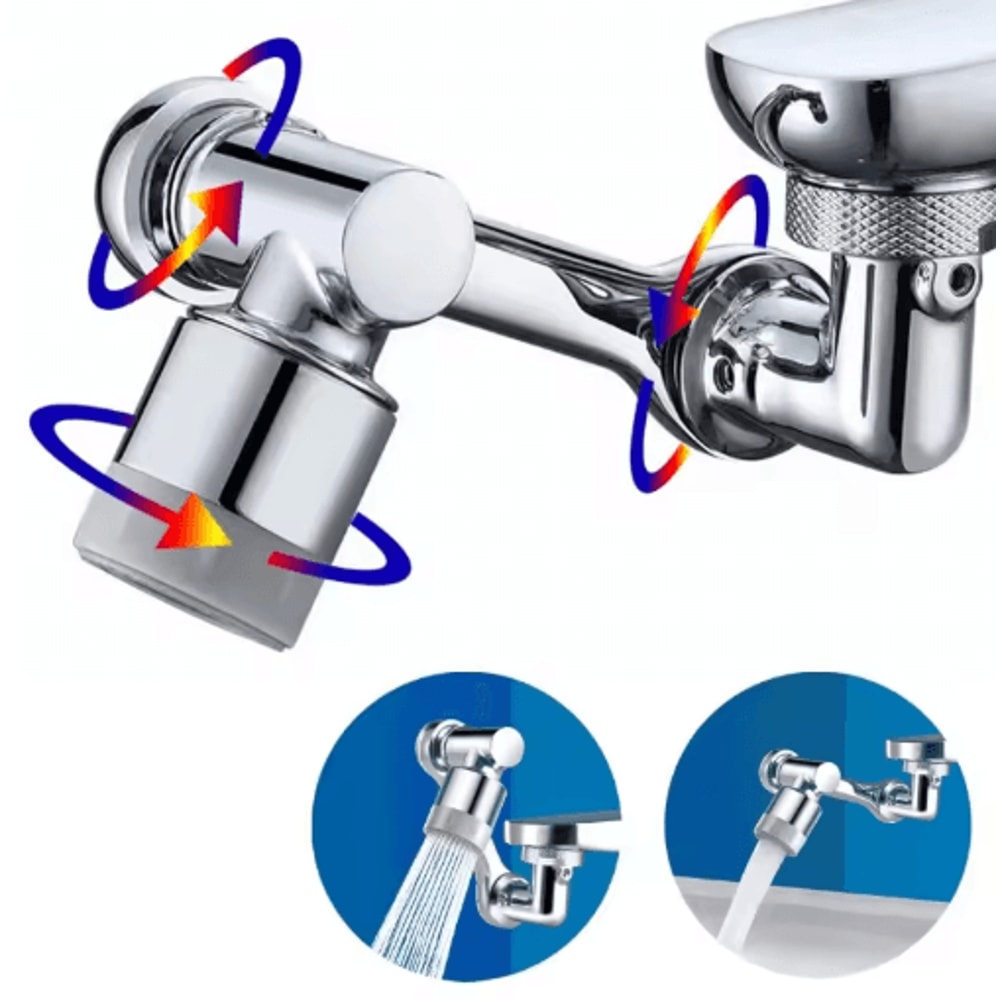 Stainless Steel Robotic Arm Faucet Aerator With 1080 Degree Swivel 6
