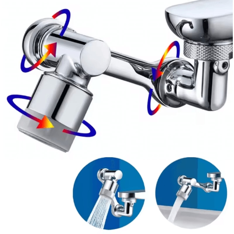Stainless Steel Robotic Arm Faucet Aerator With 1080 Degree Swivel 6