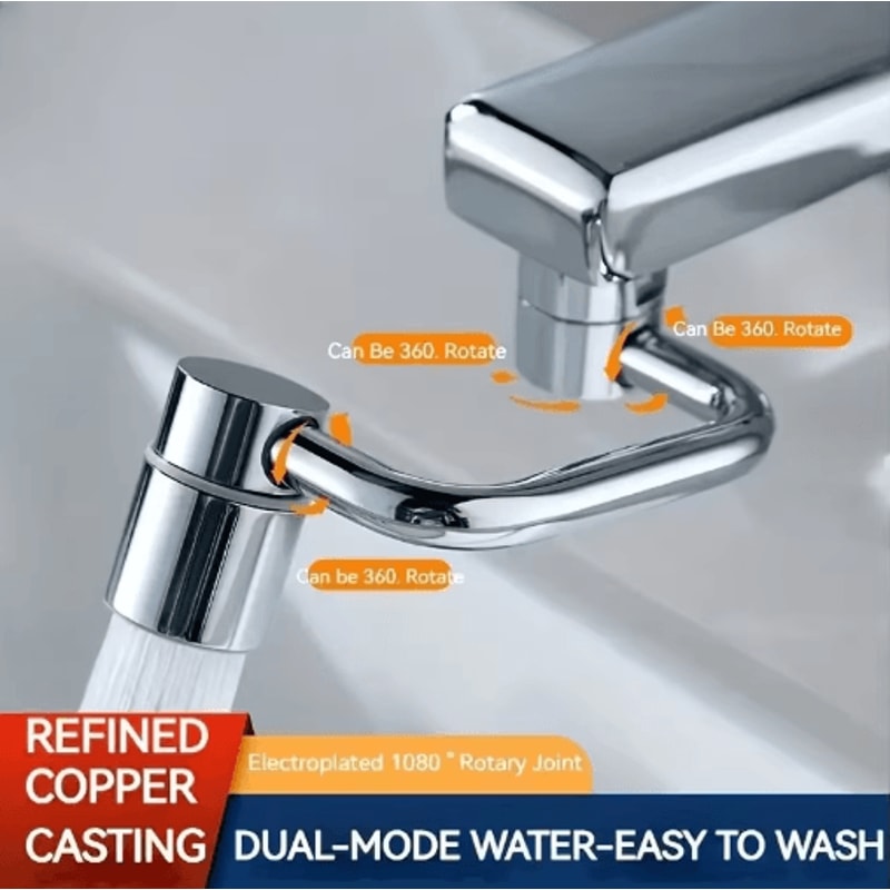 Stainless Steel Robotic Arm Faucet Aerator With 1080 Degree Swivel 0