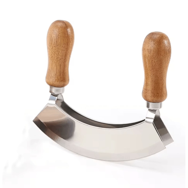Stainless Steel Pizza Rocker Knife And Double Blade Chopper 7