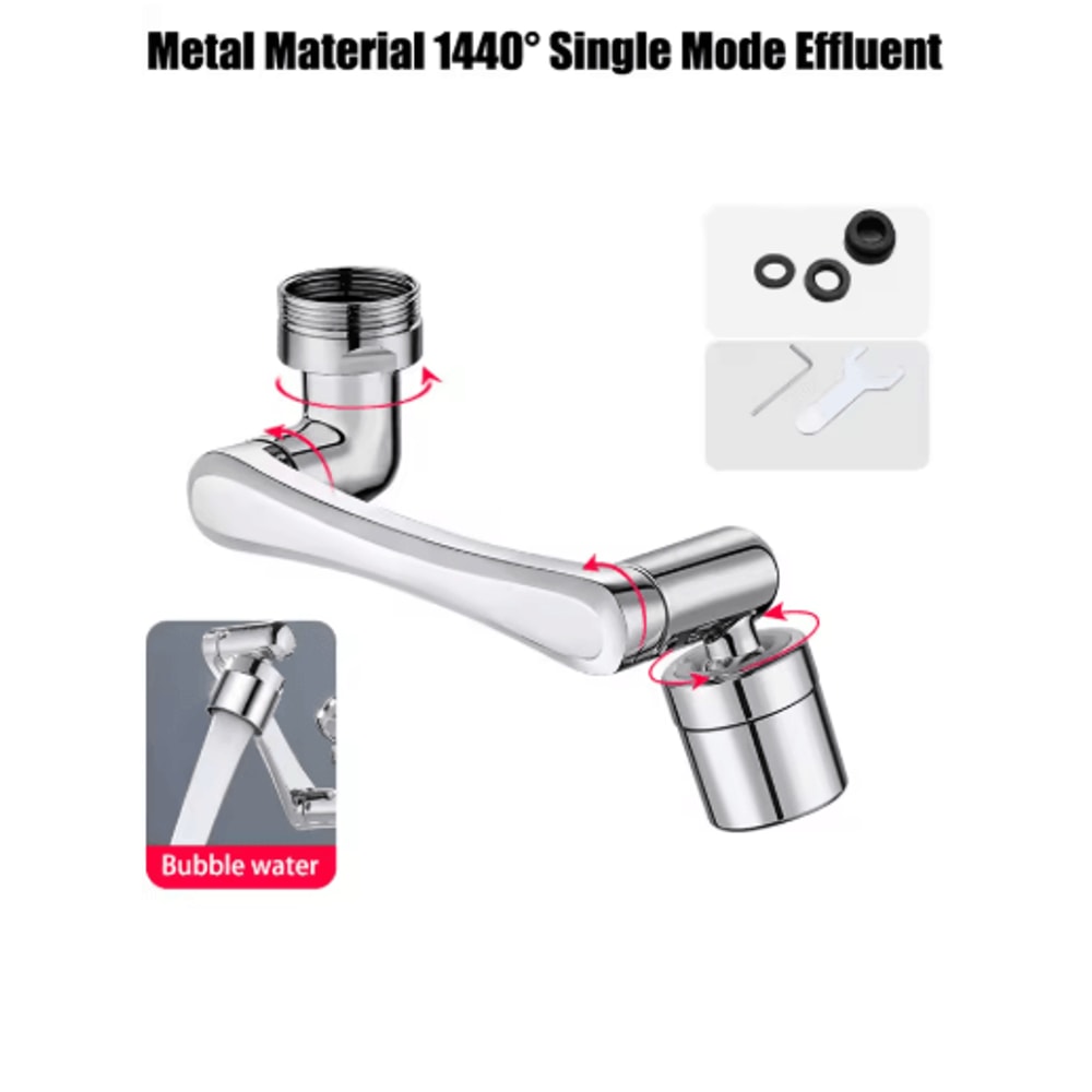 Stainless Steel 1440 Degree Swivel Robotic Arm Faucet Extender 2