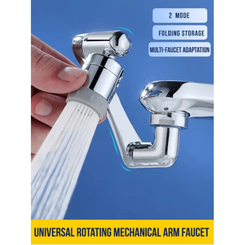 Stainless Steel 1440 Degree Swivel Robotic Arm Faucet Extender 5