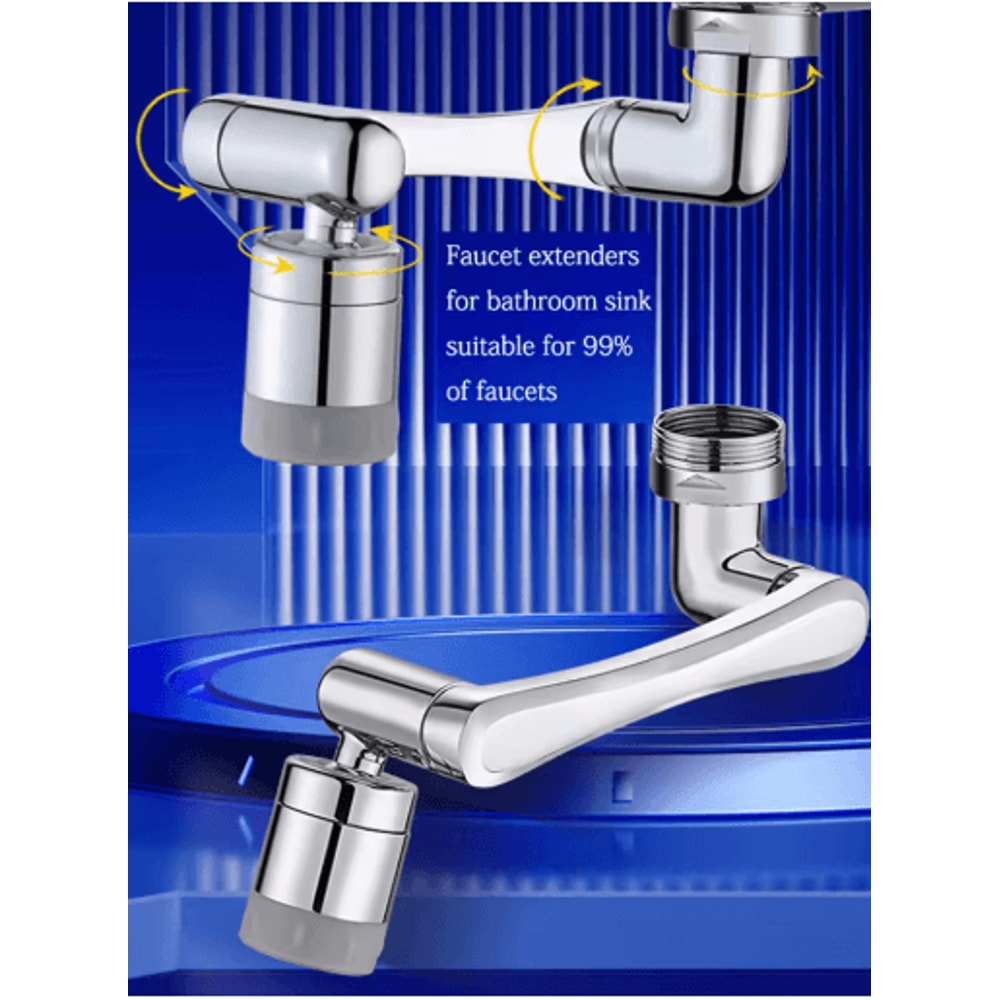 Stainless Steel 1440 Degree Swivel Robotic Arm Faucet Extender 6