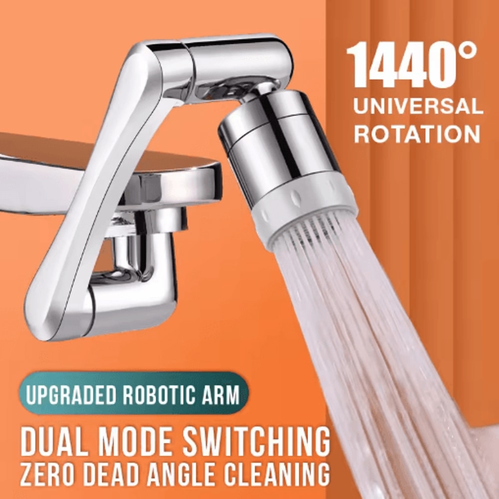 Stainless Steel 1440 Degree Swivel Robotic Arm Faucet Extender 7