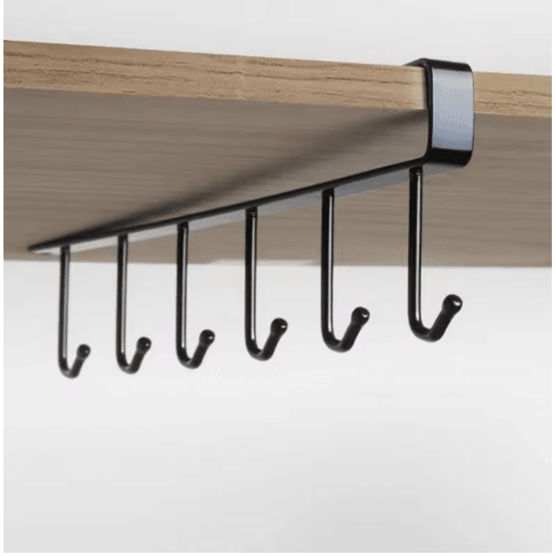 Multifunction 6 Hook Coffee Cup Holder Rack For Cabinet Storage 4
