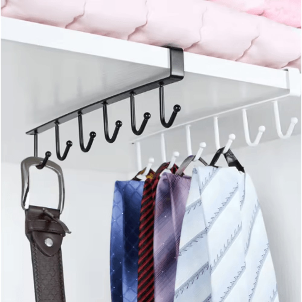 Multifunction 6 Hook Coffee Cup Holder Rack For Cabinet Storage 6