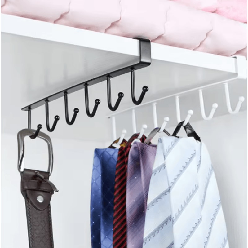 Multifunction 6 Hook Coffee Cup Holder Rack For Cabinet Storage 6