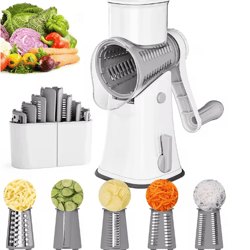 lmetjma 5-in-1 rotary cheese grater and vegetable slicer