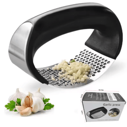 crushease stainless steel garlic press and mincer