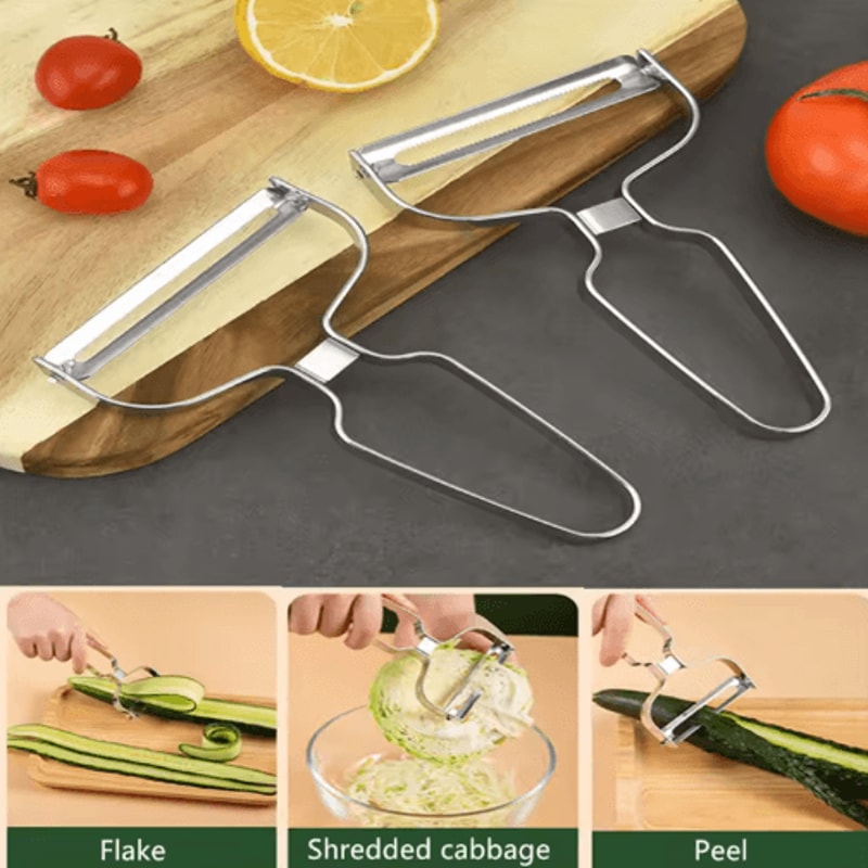 WideEdge Stainless Steel Vegetable Peeler And Cabbage Shredder 8