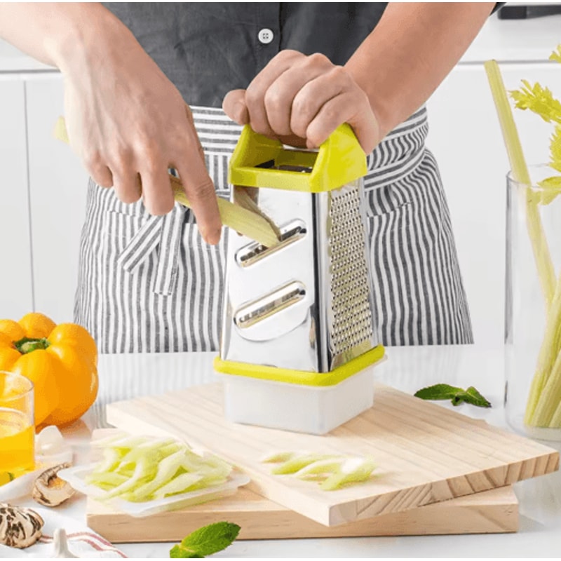 GrateMaster 4Side Stainless Steel Vegetable Grater And Chopper 9