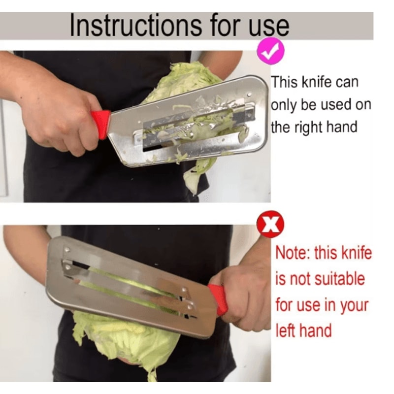 ProShred Stainless Steel Cabbage Cutting Knife For Vegetable Prep 6
