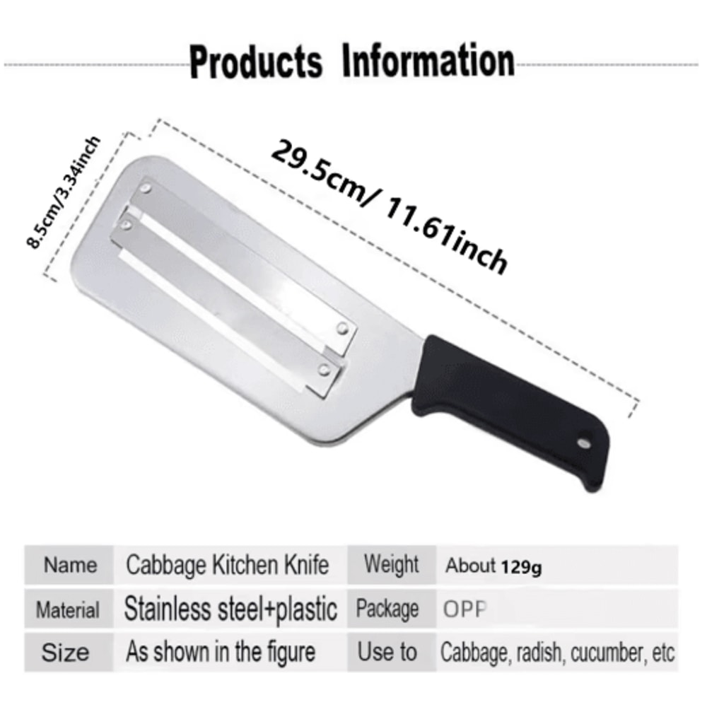 ProShred Stainless Steel Cabbage Cutting Knife For Vegetable Prep 0