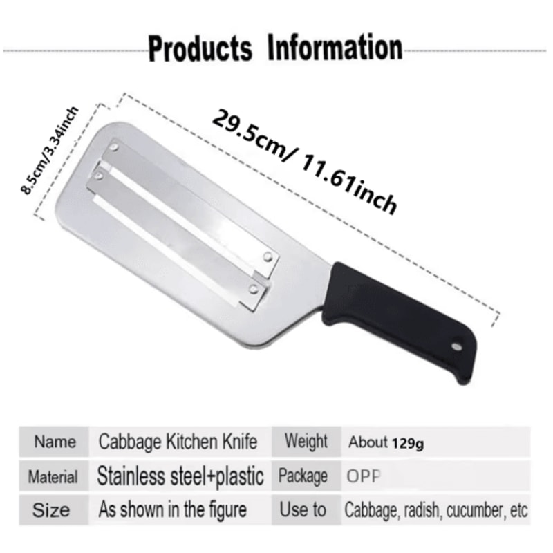 ProShred Stainless Steel Cabbage Cutting Knife For Vegetable Prep 0
