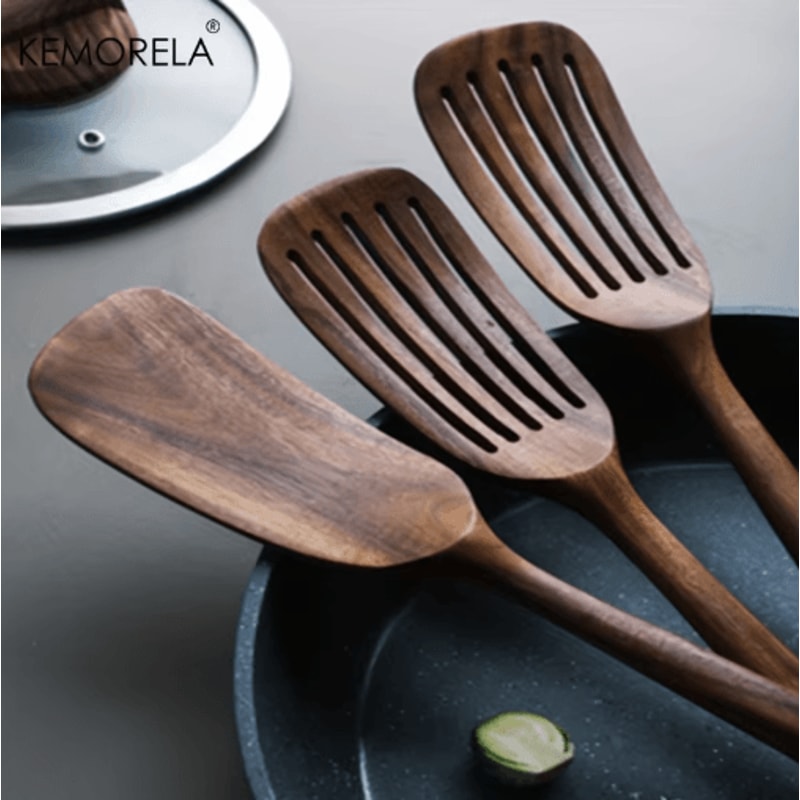 ZenCook 2Piece Japanese Wooden Cooking Spatula Set 4