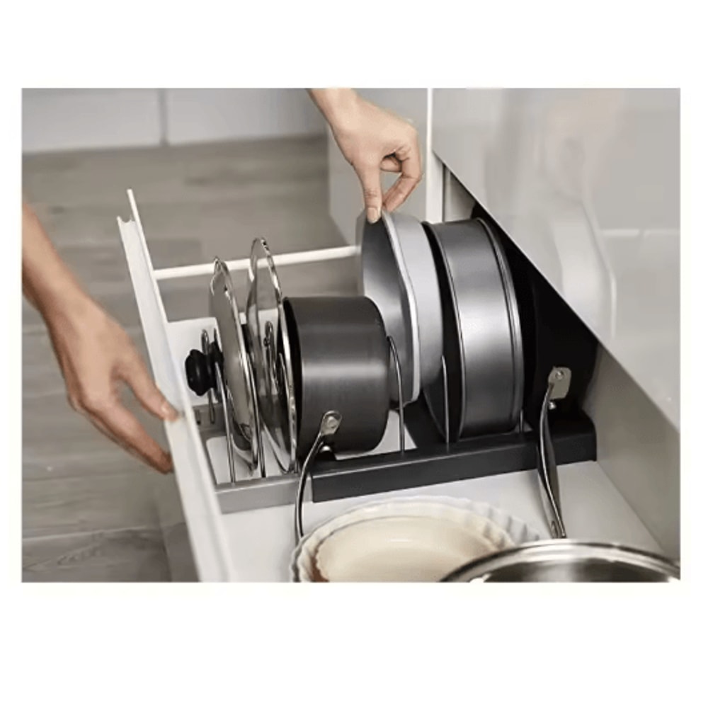 FlexiStore Expandable Stainless Steel Pots And Pans Organizer Rack 3