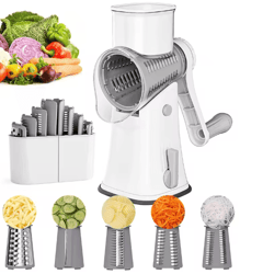 lmetjma 5-in-1 rotary cheese grater and vegetable mandoline slicer jt247
