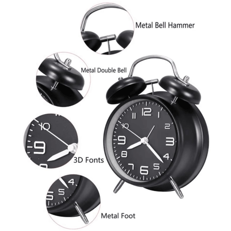 ClassicRing 4Inch Twin Bell Loud Alarm Clock With Backlight 8