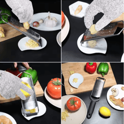 lmetjma stainless steel lemon zester & citrus cheese grater – handheld kitchen zester for garlic, ginger & chocolate