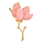 Wulibaby Enamel Magnolia Flower Brooch Elegant Floral Lapel Pin For Women And Unisex Wear 1