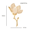 Wulibaby Enamel Magnolia Flower Brooch Elegant Floral Lapel Pin For Women And Unisex Wear 5