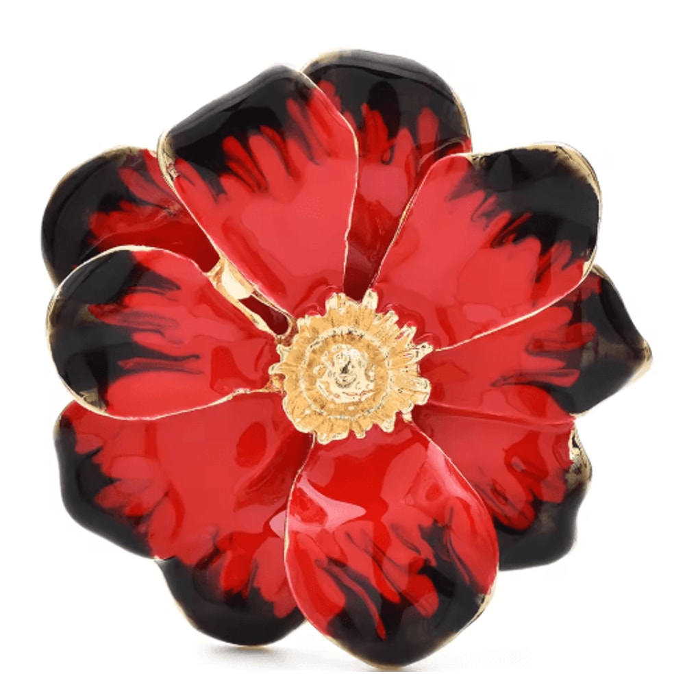 Wulibaby Enamel Flower Brooch Pin Elegant Floral Lapel Accessory For Women And Unisex Wear 3