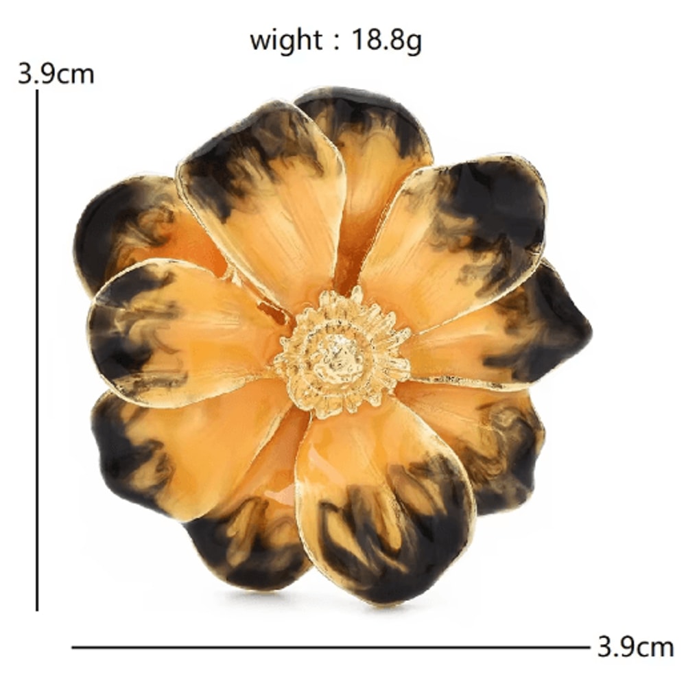 Wulibaby Enamel Flower Brooch Pin Elegant Floral Lapel Accessory For Women And Unisex Wear 5