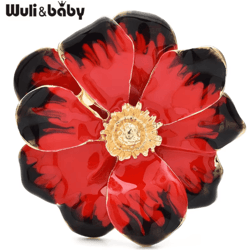 wuli&baby enamel flower brooch pin – elegant floral lapel accessory for women and unisex wear