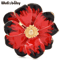Wulibaby Enamel Flower Brooch Pin Elegant Floral Lapel Accessory For Women And Unisex Wear 0